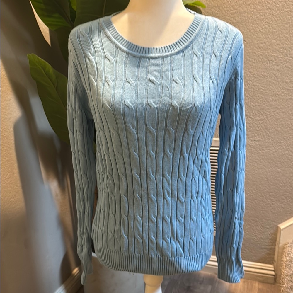 Style & Co Light Blue Cable Knit Sweater